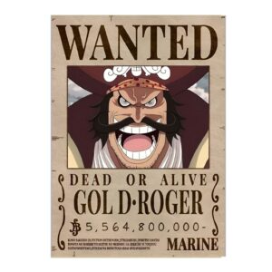 Affiche wanted de Gold Roger, Roi des Pirates et figure légendaire de One Piece