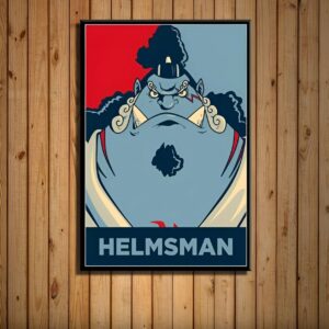 Jinbe barreur homme-poisson affiche One Piece manga style