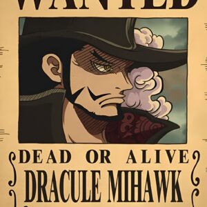 Affiche avis de recherche Dracule Mihawk One Piece