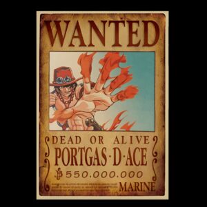 Affiche wanted de Portgas D. Ace, frère de Luffy et commandant des pirates de Barbe Blanche