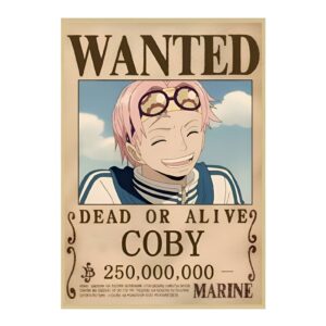 Affiche wanted de Coby 250M, aspirant Marine courageux de One Piece