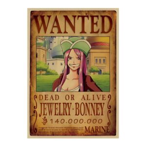 Avis de recherche Jewelry Bonney affiche Wanted pirate One Piece 140M Berrys
