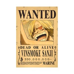 Affiche Sanji Vinsmoke Wanted équipage chapeau de paille One Piece