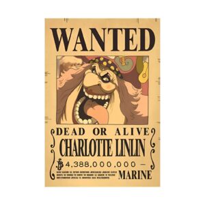 Affiche Wanted Big Mom Charlotte Linlin Yonko papier Kraft 42x28.5 cm One Piece