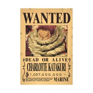 Affiche Wanted Charlotte Katakuri Sweet Commander Big Mom Pirates papier Kraft