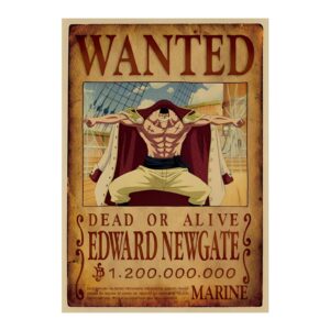 Poster Wanted Edward Newgate Barbe Blanche avis de recherche One Piece