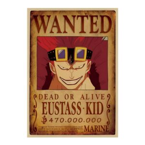 Affiche Wanted d'Eustass Kid, capitaine Kid Pirates, Worst Generation One Piece