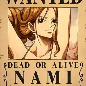 Affiche Wanted Nami navigatrice Mugiwara papier Kraft avis de recherche One Piece