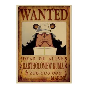 Affiche Wanted Bartholomeo Kuma One Piece, avis de recherche Shichibukai