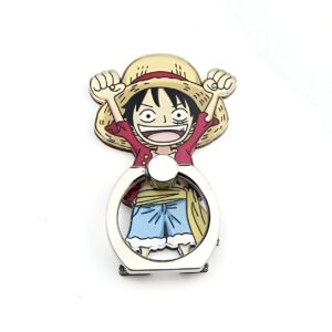 Anneau support rotatif téléphone Luffy thème One Piece, design dynamique fidèle