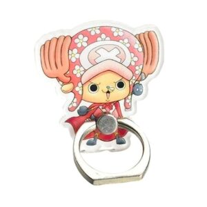 Anneau support téléphone Chopper chapeau fleuri, design One Piece distinctif, acrylique avec anneau métallique