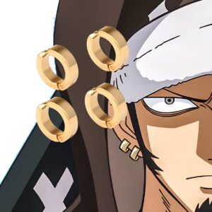 Anneaux métalliques dorés style Trafalgar Law One Piece