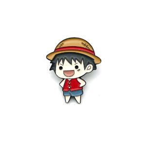 Badge Luffy Capitaine Mugiwara chibi 58mm, accessoire collector One Piece, Roi des Pirates