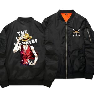 Veste bomber One Piece Luffy, coton polyester, design streetwear