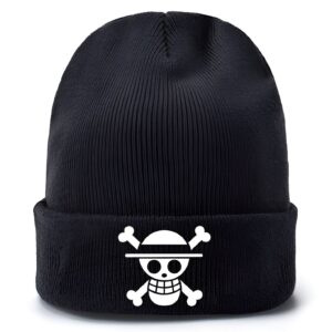 Bonnet noir One Piece au Jolly Roger de l'équipage Mugiwara du Chapeau de Paille