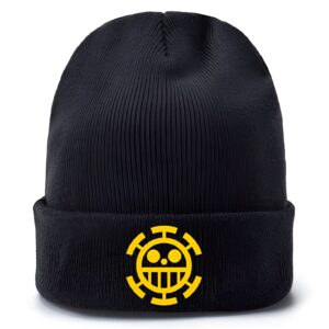 Bonnet noir Trafalgar Law avec emblème Heart Pirates jaune