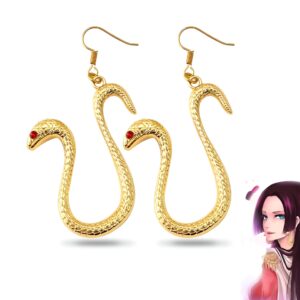 Boucles d'oreilles serpent doré Boa Hancock One Piece bijou
