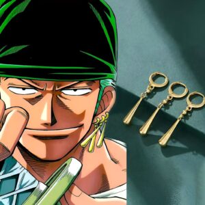 Boucles d'oreilles dorées Roronoa Zoro style One Piece