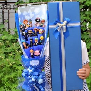 Bouquet figurines bleu équipage Mugiwara décoratif One Piece Noël