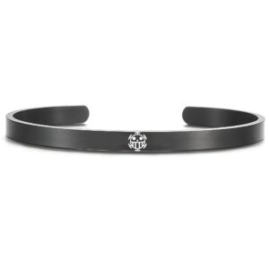 Bracelet en acier inoxydable noir avec sigle des Donquixote Pirates de Doflamingo