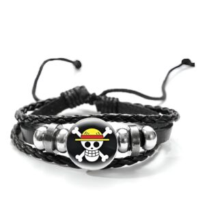 Bracelet cuir emblème Luffy Chapeau de Paille One Piece