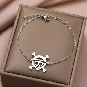 Bracelet emblème Luffy argent bijou One Piece