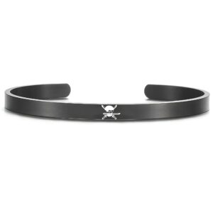 Bracelet jonc acier inoxydable Zoro Roronoa One Piece noir
