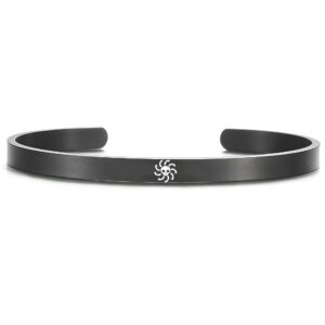 Bracelet metal noir logo soleil One Piece inspire Sun Pirates Fisher Tiger