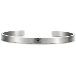 Bracelet métal argenté tête de mort Mugiwara One Piece