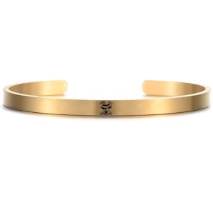Bracelet en metal dore avec motif Luffy inspire de One Piece