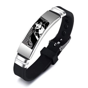 Bracelet Nicco Robin archéologue Mugiwara plastique acier One Piece
