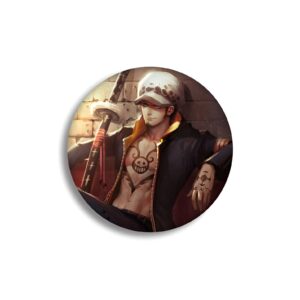 Broche pin's ronde 58 mm Trafalgar Law Heart Pirates One Piece