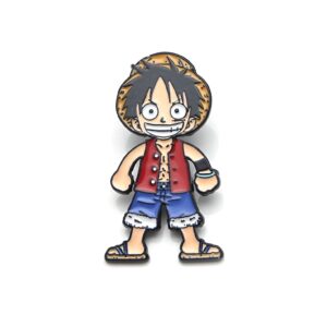 Broche metal kawaii Monkey D. Luffy, capitaine des Mugiwara