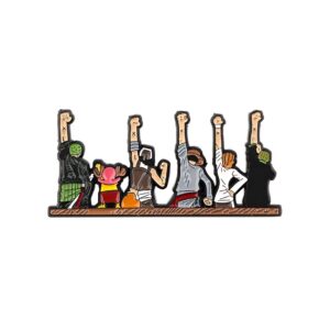 Broche métal équipage Mugiwara poing levé Chapeau de Paille One Piece