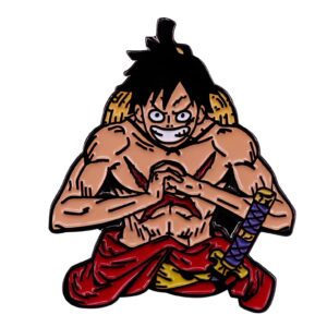 Broche métal Monkey D Luffy pose musclée combat One Piece