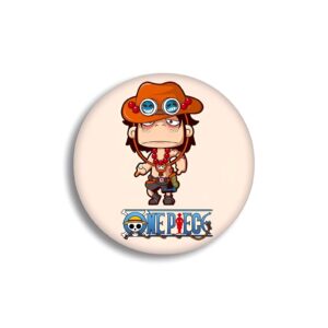 Broche Ace style mignon rond métal 58mm One Piece