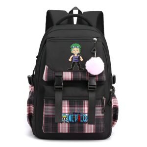 Cartable noir Zoro épéiste Mugiwara One Piece pour collège lycée