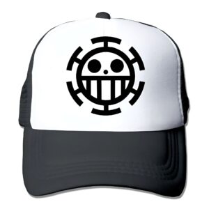Casquette One Piece avec emblème Trafalgar Law, fermeture snapback, coton biologique et polyester