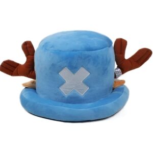 Chapeau cosplay Chopper peluche bleue bois de renne One Piece