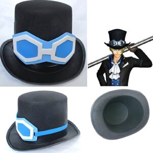 Chapeau plat noir style Sabo Armée Travaillé One Piece