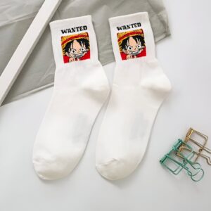 Chaussettes Luffy avis de recherche en coton, esprit Grand Line