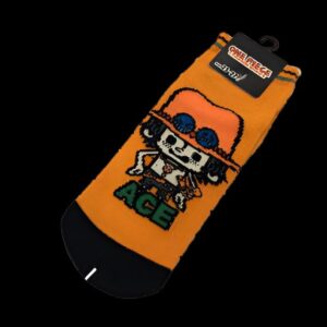 Chaussettes Ace Orange motif flamboyant Portgas D Ace One Piece