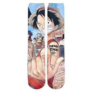 Chaussettes Mugiwaras One Piece design distinctif équipage chapeau paille