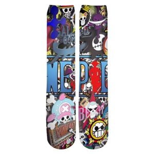 Chaussettes One Piece équipage pirate Mugiwara avec motifs colorés