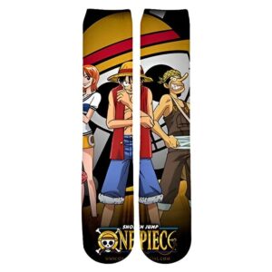 Chaussettes One Piece avec motifs Luffy, Nami et Usopp Mugiwara