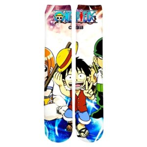 Chaussettes One Piece Luffy Chibi design adorable manga anime