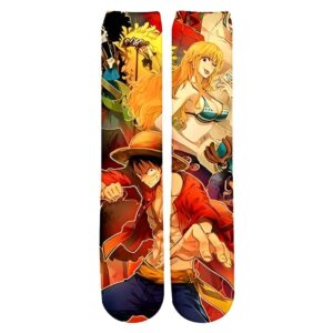 Chaussettes Nami One Piece navigatrice motif vivant détaillé