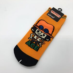 Chaussettes Portgas D Ace motif flammes One Piece coton stretch