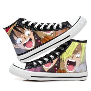 Baskets One Piece avec motifs Luffy et Sanji design stylisé