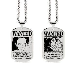 Collier acier avis de recherche Nico Robin One Piece
